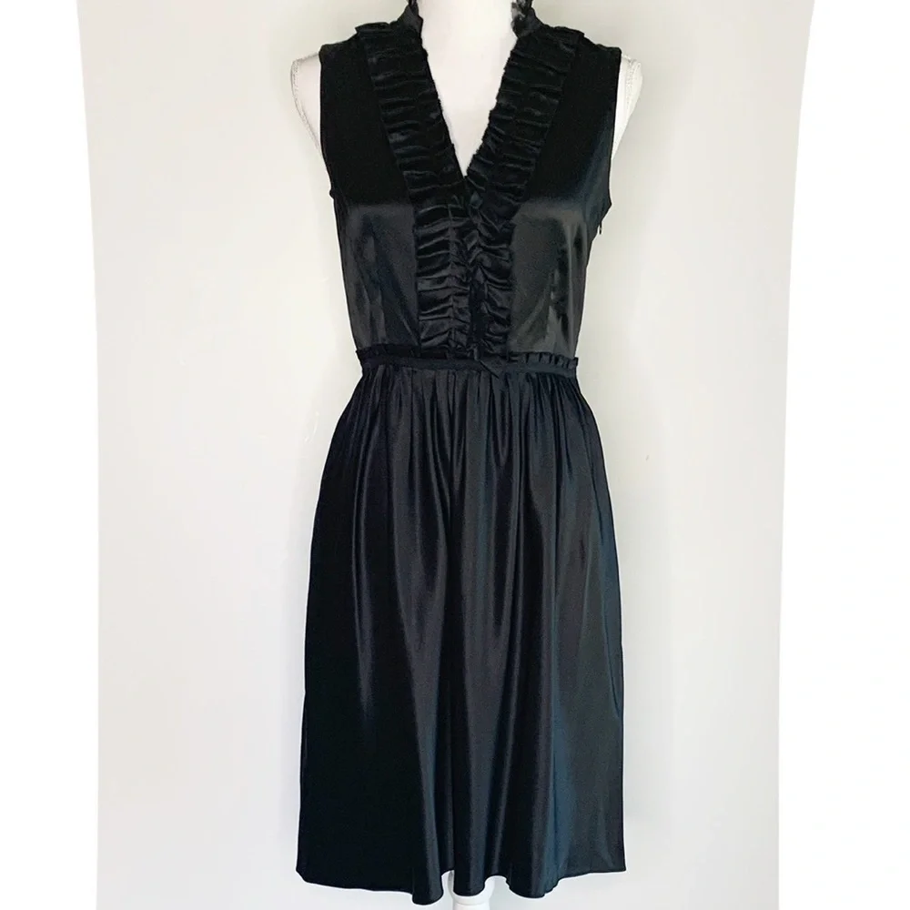 CYNTHIA STEFFE 100% SILK LITTLE BLACK DRESS SIZE 6 - Picture 4 of 10